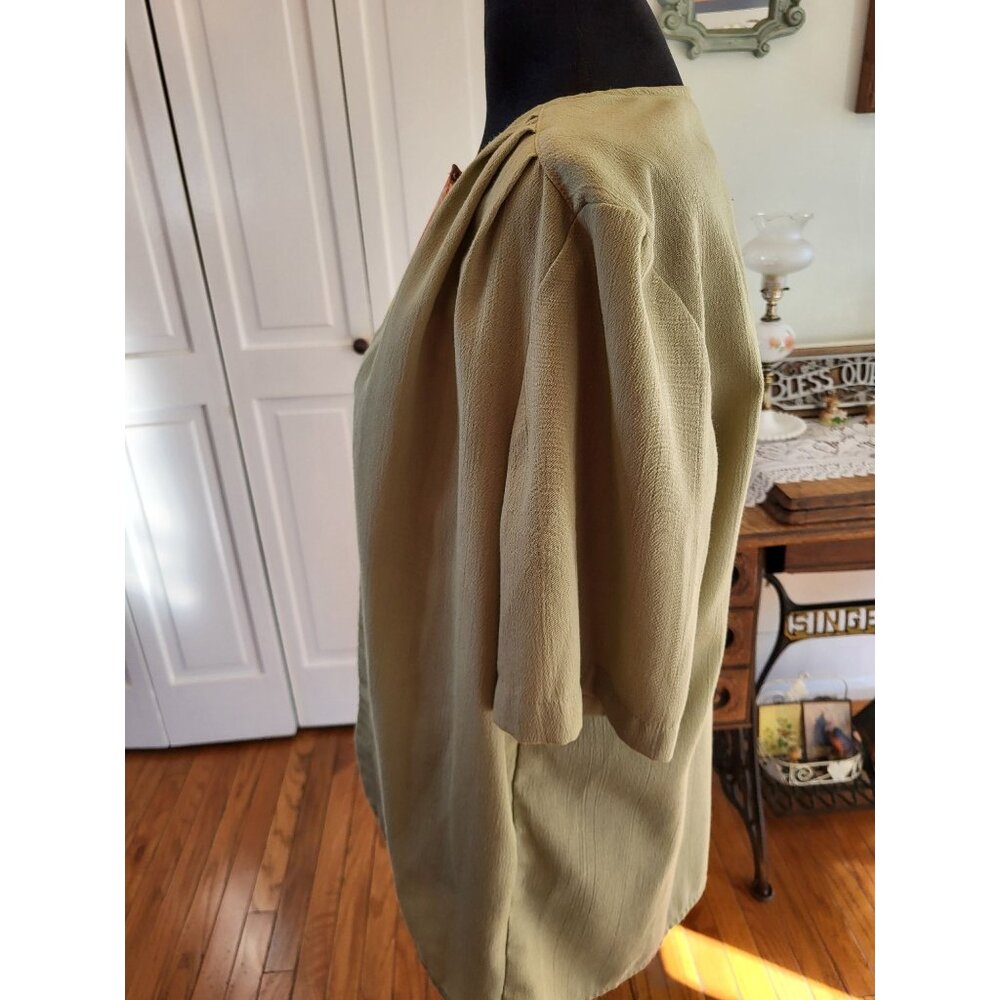 Villager Vintage 90s Layered Look Floral Tank/Jacket Pleated XL Cottage Spring - Picture 6 of 8